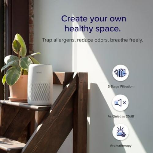 Levoit Desktop HEPA Air Purifier with Aroma for Bedroom & Office (178 Sq. Ft), Core Mini, White
