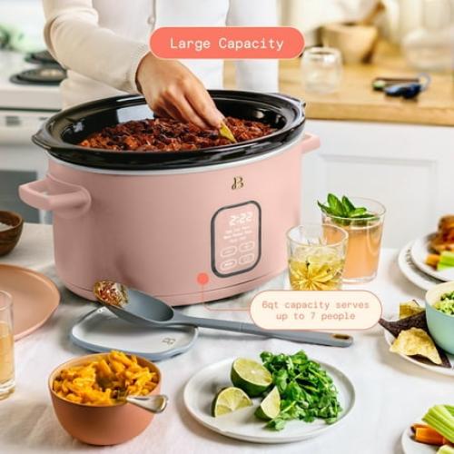 Beautiful 6 Qt Programmable Slow Cooker, Rose by Drew Barrymore