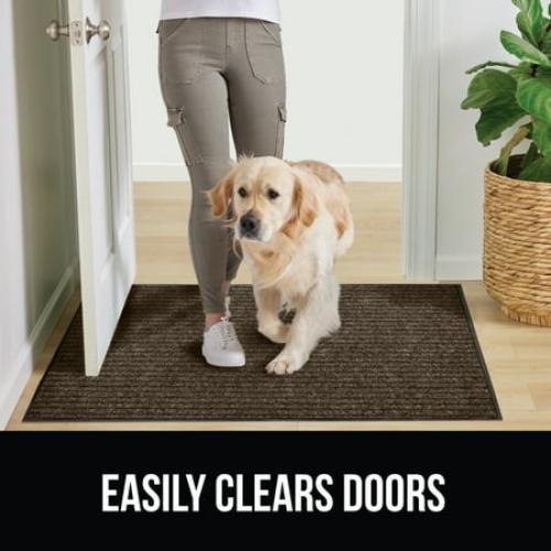 GORILLA GRIP Door Mat, Waterproof, Traffic Guard Commercial Office Doormat, 72x48, Brown