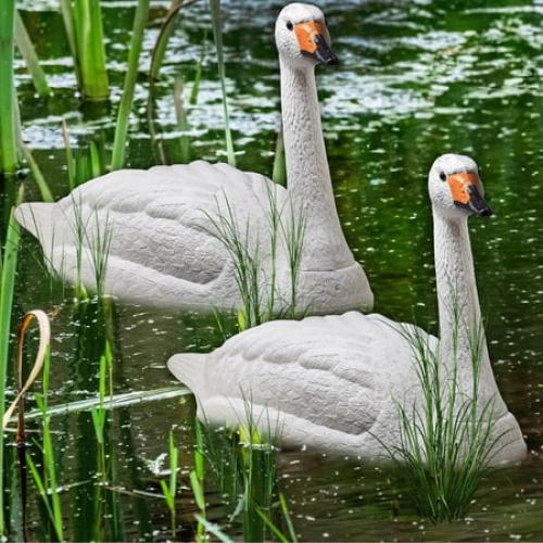 Galashield Swan Decoys for Geese | Large Floating Swan Decoy for Pool, Pond & Lake [2 Pack]‼️missing 1‼️