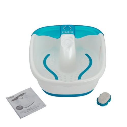 Homedics Bubble Mate Heated Foot Spa Bubble Foot Massager with Raised Massage nodes and Removable Pumice Stone