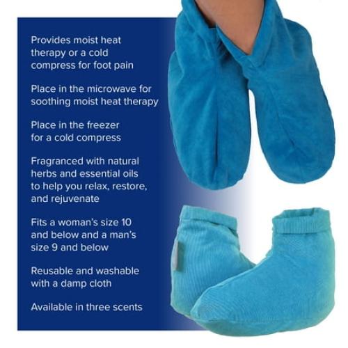 Bed Buddy Foot Warmers with Aromatherapy, Heated Slippers for Adults, Lavender & Mint Scent, Blue, 1 Count