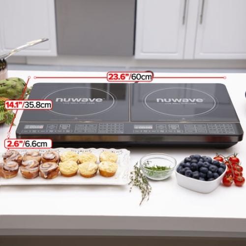 NuWave Electric Double Induction Cooktop 8” Portable Ultrathin with Sensor Touch Precision Induction Cooktop Burner, Home