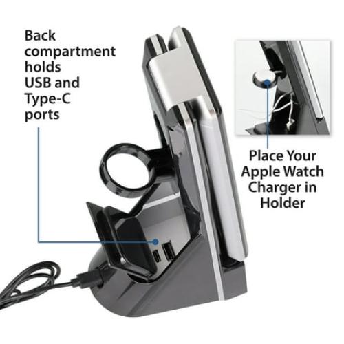 Mainstays 10.9' 5-in-1 LED Dimmable Wireless Charging Foldable Hinge Desk Lamp