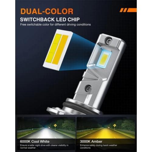 Nilight 9006/HB4 Switchback LED Headlight Bulbs CS1 Series