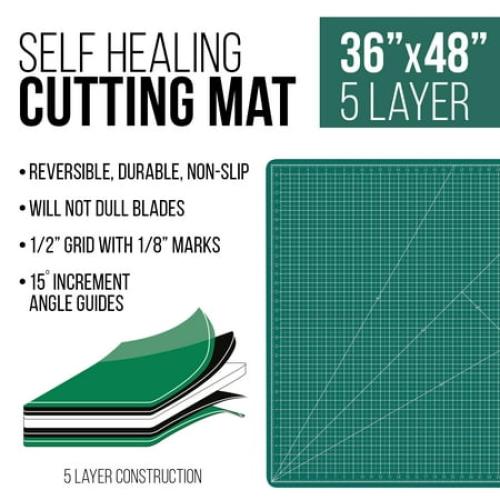 36 x 48 GREEN/BLACK Self Healing 5-Ply Double Sided Durable PVC Cutting Mat
