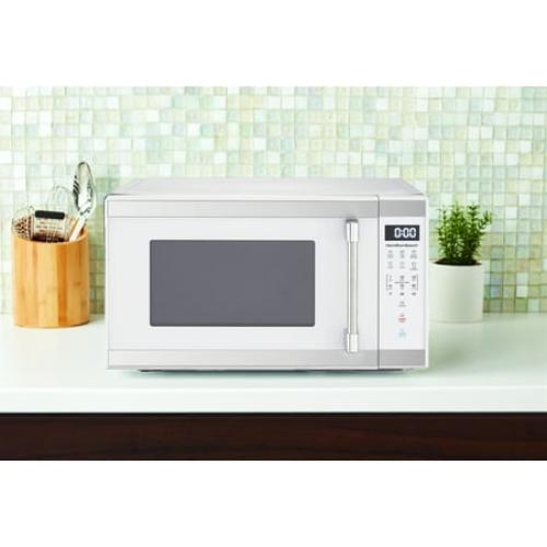 Hamilton Beach 1.1 Cu. ft. Countertop Microwave Oven, 1000 Watts, White Stainless Steel
