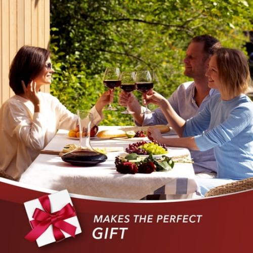 Le Chateau Wine Decanter - Hand Blown Lead Free Crystal Carafe (750ml) - Red Wine Aerator, Gifts