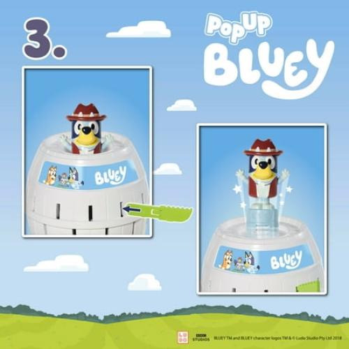 Tomy Pop up Bluey Family and Preschool Kids Board Game, 2 - 4 Players, Suitable for Boys & Girls Ages 4