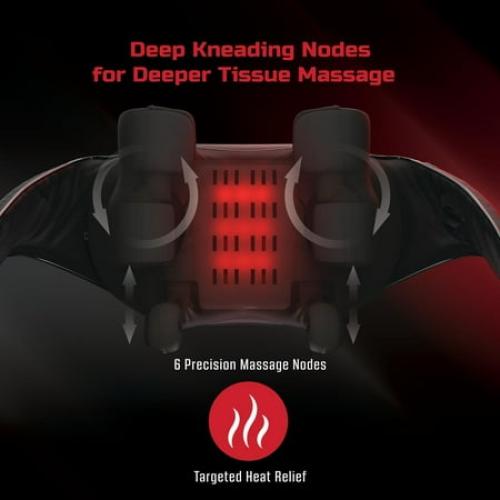 FitRx Shiatsu Pro Shiatsu Back and Neck Massager, Cordless Heated Neck and Shoulder Massager