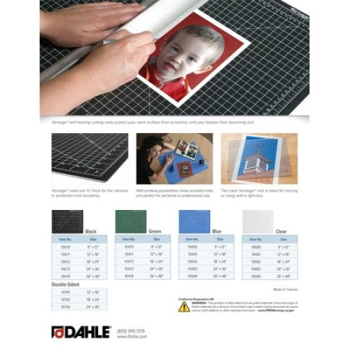 Dahle Vantage 10673 Premium Self-Healing Cutting Mat, 24x36, 1/2 Grid, Perfect for Crafts & Sewing, Black