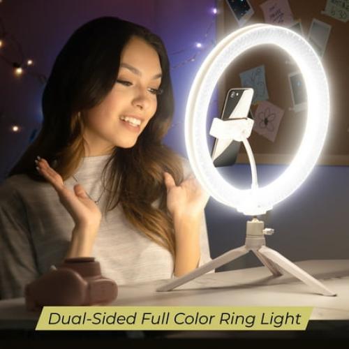 Vivitar 12 Full Color 3D Ring Light with Tripod and Adjustable Ball Head, Black