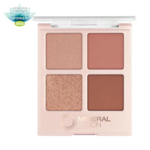 MINERAL FUSION Vegan Eye Shadow Palette, Summer Vacation | 4 Blendable Shades Matte, Satin, Shimmer