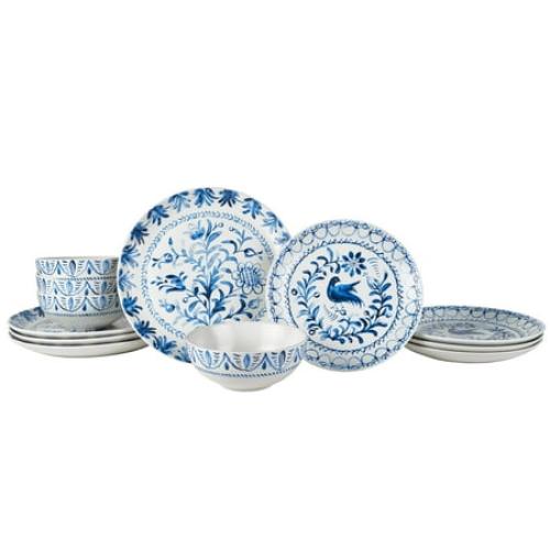 Fitz and Floyd Sicily 12-Piece Blue Stoneware Tableware Set(service for 4) Missing accessories