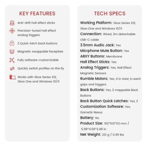 Color Blue GameSir G7 SE Wired Controller for Xbox Series X|S, Xbox One & Windows 10/11, Plug and Play Gaming Gamepad with Hall Effect Joysticks/Hall Trigger, 3.5mm Audio Jack