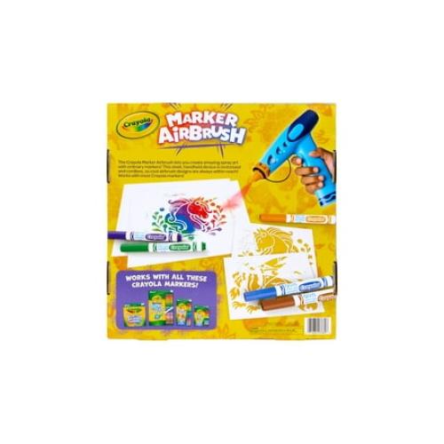 Crayola Marker Airbrush Spray Art Kit, Holiday & Christmas Gift for Kids, DIY Art Set, Creative Toys for Boys & Girls, 6 & Up