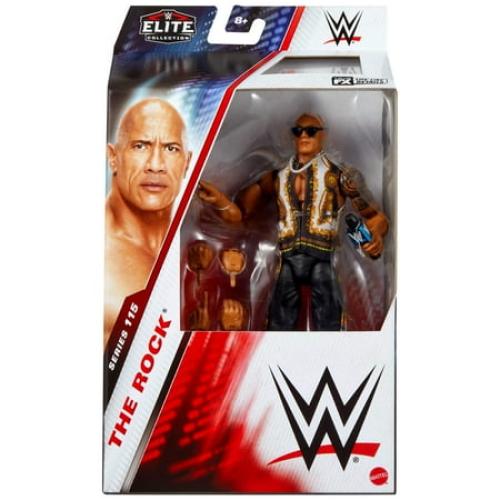 WWE Elite The Rock Action Figure, Series #115 6-inch Collectible with Articulation & Accessories