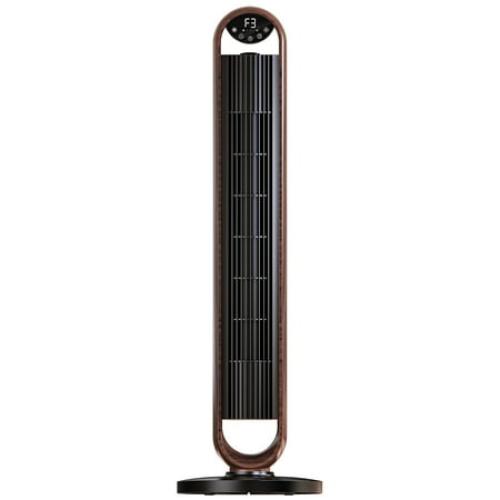 Better Homes & Gardens 40'' 5-Speed Oscillating Tower Fan with Remote Control, 3 Wind Modes, 12H Timer, Walnut & Black