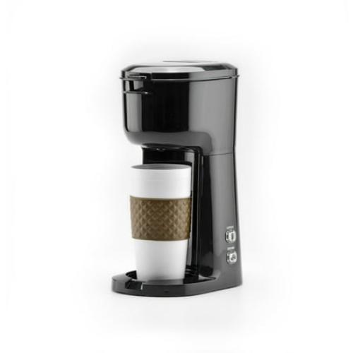 (MISSING K CUP HOLDER & REUSABLE FILTER) Mainstays Single Serve Coffee Maker, 1 cup Capsule or Ground Coffee, Black, New, Model: 202140