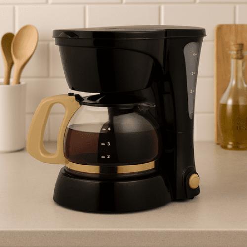 Collezioni 4-Cup Drip Coffee Maker with Glass Carafe, Black and Gold