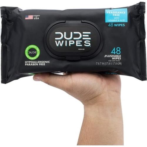 2 Pack ..DUDE Wipes Unscented XL Flushable Wipes,