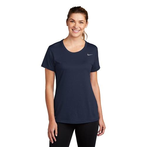 Nike Women's Short Sleeve Legend T-Shirt nkCU7599 410 (Medium) Navy/Grey