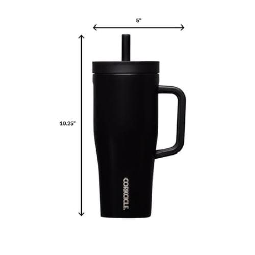 Corkcicle Leakproof Hydration Set, 2-Pack Go Cup XL (30oz) and Cruiser (22oz) Insulated Tumblers with Straws Black/Teal