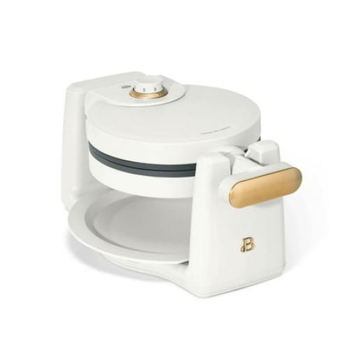 Beautiful Rotating Belgian Waffle Maker, White Icing by Drew Barrymore