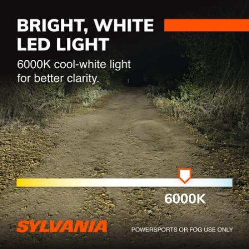 Sylvania H7 LED Fog Light and Powersport Bulb, 2 Pack, Compatible with Multiple Cars