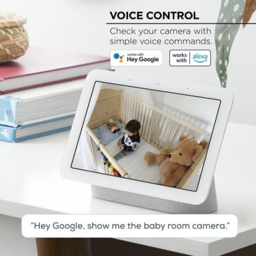 Merkury Smart 1080P Smart Indoor Security Camera with Voice Control - Requires 2.4 GHz Wi-Fi (2 pack), White