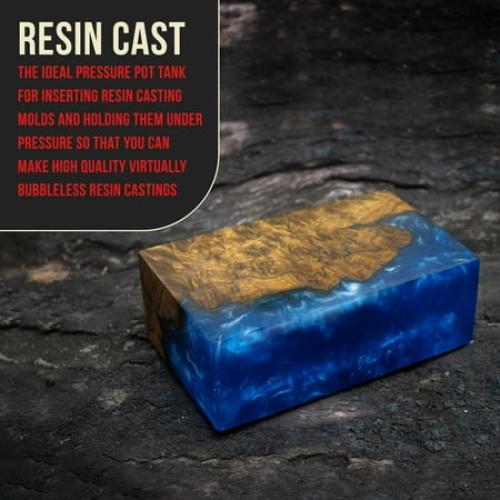 5 Gallon (20 Liters) Pressure Pot Tank for Resin Casting - Heavy Duty Powder Coated Pot with Air Tight Clamp On Lid, Caster Wheels, Regulator, Gauge - Use for Curing Resin in Casting Molds