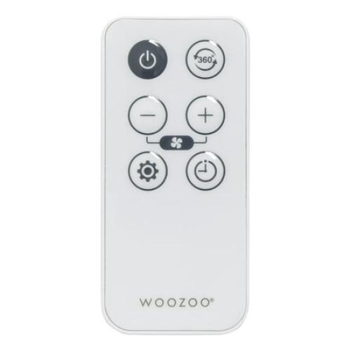 Color White IRIS WOOZOO 360° Oscillating Fan with Remote & Timer, 3 Speed Settings, White