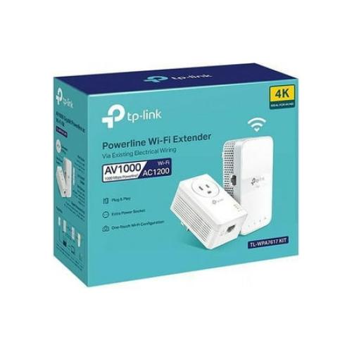 TP-Link TL-WPA7617 KIT AV1000 Gigabit Passthrough Powerline ac Wi-Fi Kit Powerline: Up to 1000 Mbps Ethernet: 10/100/1000 Mbps