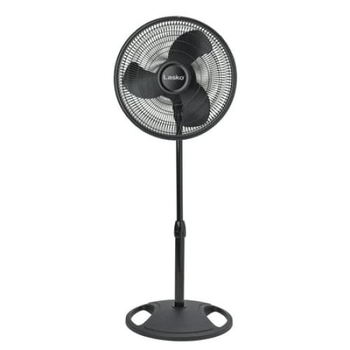 Lasko 16 Oscillating Adjustable Pedestal Fan with 3-Speeds, S16500, Black