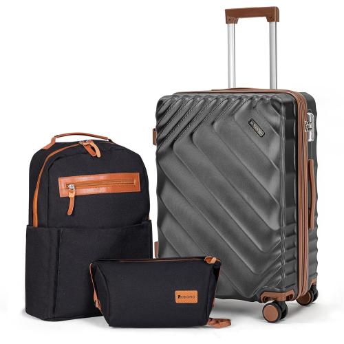 Rosamo 3-Piece Hard Shell Expandable Luggage Set, Airline Approved Carry-On
