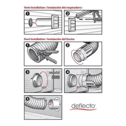 Deflecto Complete 8 Dryer Venting Kit, Water-Resistant