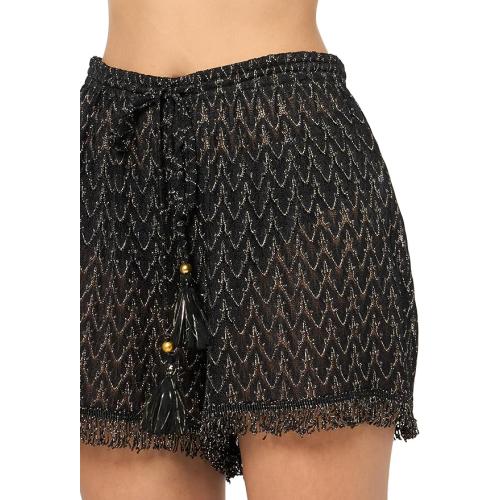 Size M.....Ramy Brook Women's Zig Zag Mina Short, Black/Gold Zig Zag ...