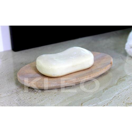 Stonkraft Natural Water Absorbent & Rigged Soap Dish Soap Holder Made of Natural Stone - Unique Bath Bathroom Accessories (Oval)