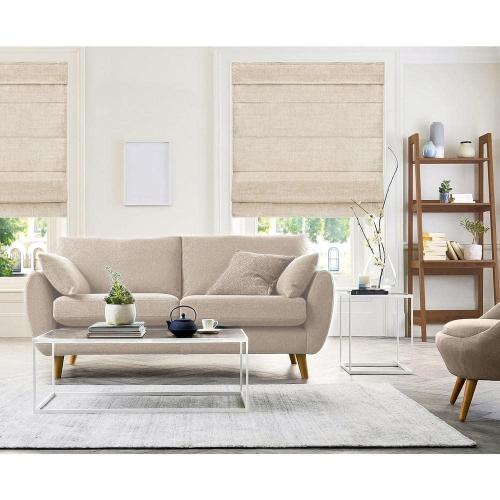Belgian Flax Cordless Light Filtering Privacy Polyester Roman Shade 31 in. W x 72 in. L