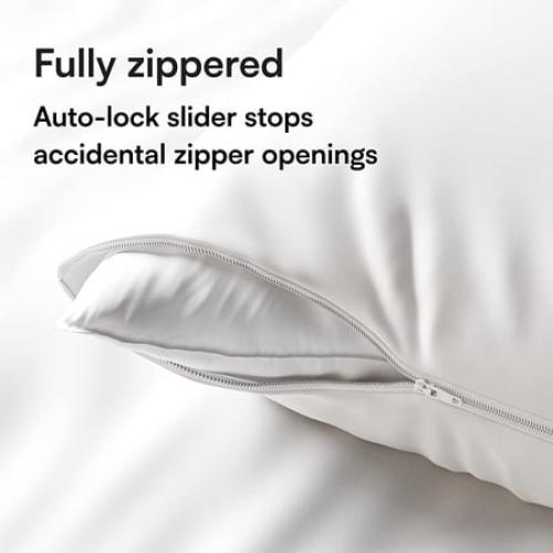 White 4 Pack Pillow Cases Covers Queen 20x30 (Inch) Zippered Niagara Sleep Solution