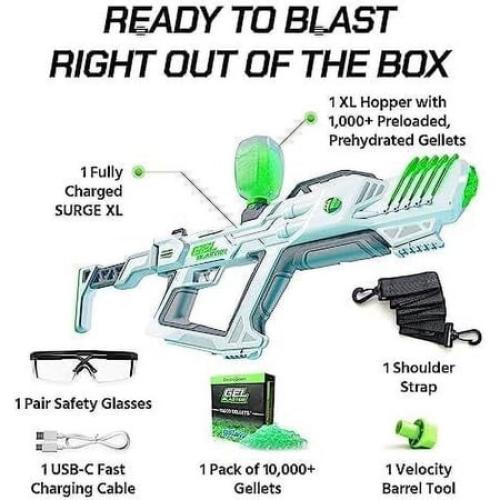 Gel Blaster Surge XL Day 'N' Nite Water Bead Blaster, Glow-in-the-Dark Activator   15k Gellets