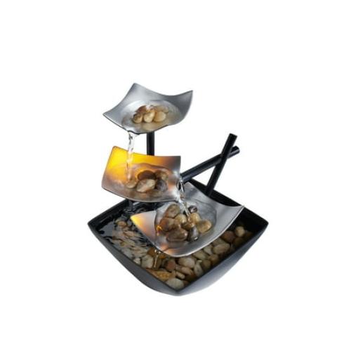 Homedics Envirascape Silver Springs Indoor Water Fountain, with Natural River Rocks, Soothing Nature Sounds, Zen Relaxation