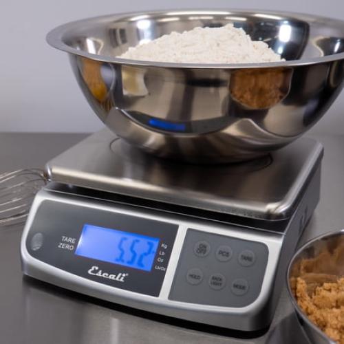 Escali M-Series NSF Certified Digital Kitchen & Industrial Scale, 66 lb Capacity, Dual Display, Spill-Proof, Stainless Steel