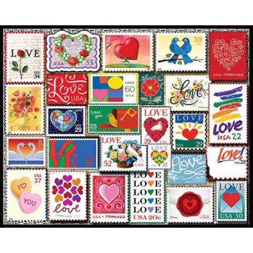 White Mountain® Love Stamps Jigsaw Puzzle
