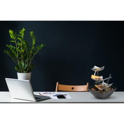 Homedics Envirascape Silver Springs Indoor Water Fountain, with Natural River Rocks, Soothing Nature Sounds, Zen Relaxation