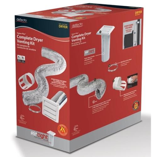 Deflecto Complete 8 Dryer Venting Kit, Water-Resistant