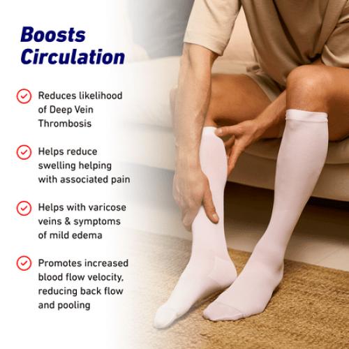 Neo G Post Surgical Knee High Anti-Embolism Stockings (18mmHg) - XLarge, White