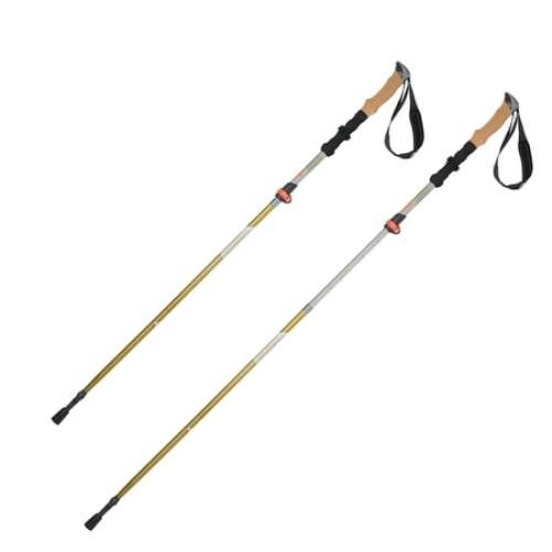 Ozark Trail Aluminum Folding Quick Lock Trekking Poles with Cork Grip, 2 Hiking Poles