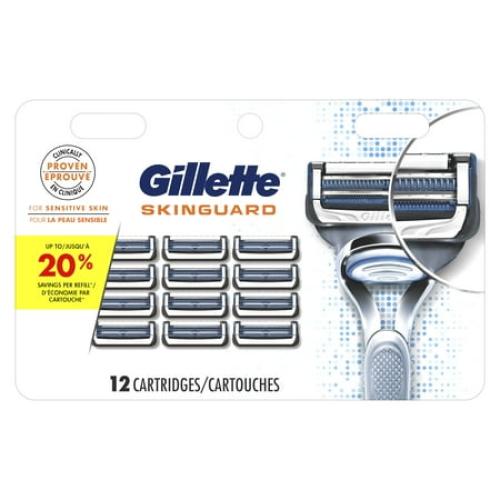 Gillette SkinGuard Men's Razor Blades, 12 Blade Refills