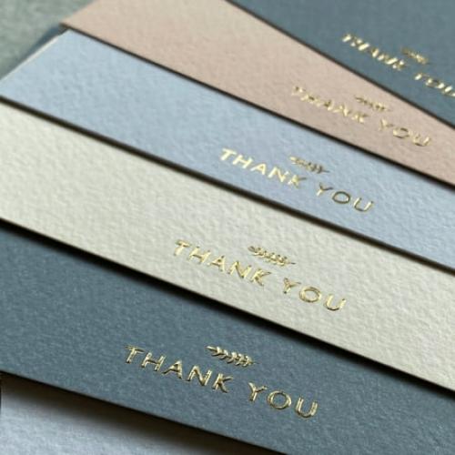 Run2Print Elegant Dusty Blue Thank You Cards, 36 Pack, Gold Foil Pressed, Wedding & All Occasion